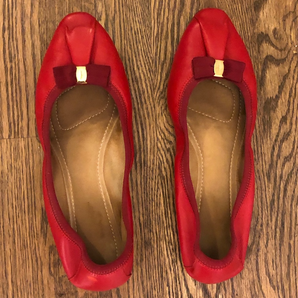 Ferragamo Red My Joy Ballet Flats